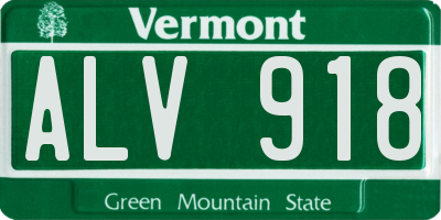 VT license plate ALV918