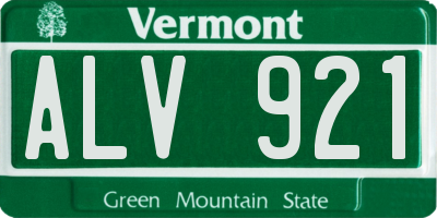VT license plate ALV921