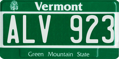 VT license plate ALV923