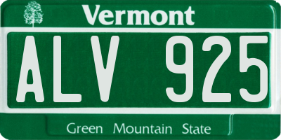 VT license plate ALV925