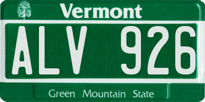 VT license plate ALV926