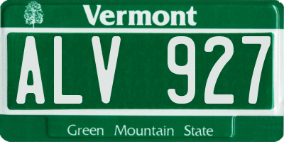 VT license plate ALV927