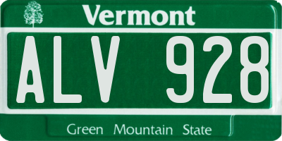 VT license plate ALV928