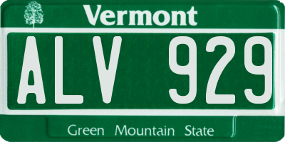 VT license plate ALV929