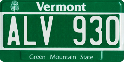 VT license plate ALV930