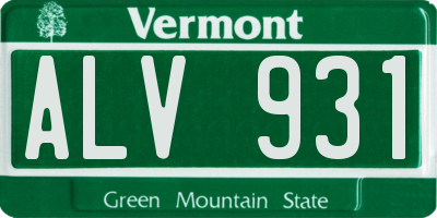 VT license plate ALV931