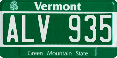 VT license plate ALV935
