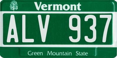 VT license plate ALV937