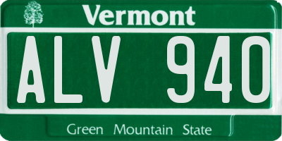 VT license plate ALV940
