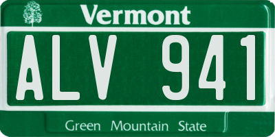 VT license plate ALV941
