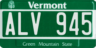 VT license plate ALV945