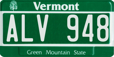 VT license plate ALV948