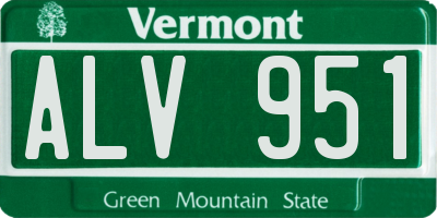 VT license plate ALV951