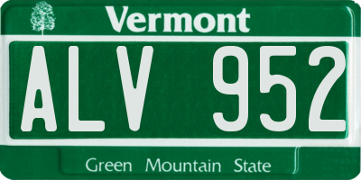 VT license plate ALV952