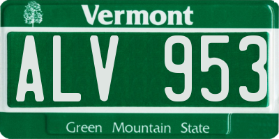 VT license plate ALV953