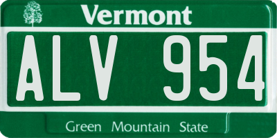VT license plate ALV954