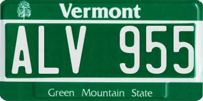VT license plate ALV955
