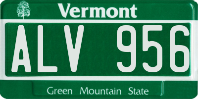 VT license plate ALV956
