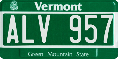 VT license plate ALV957