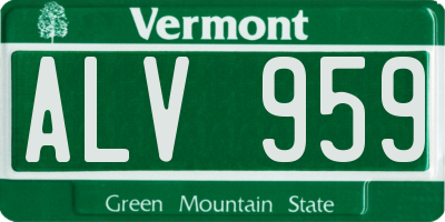 VT license plate ALV959
