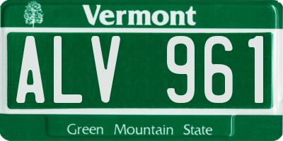 VT license plate ALV961