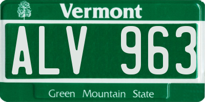 VT license plate ALV963