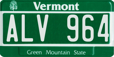 VT license plate ALV964