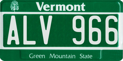VT license plate ALV966