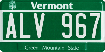 VT license plate ALV967