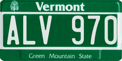 VT license plate ALV970