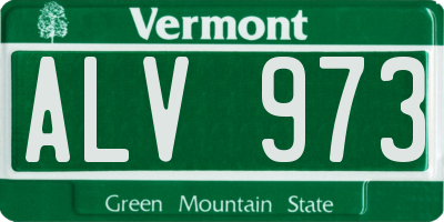 VT license plate ALV973