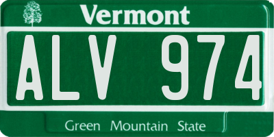 VT license plate ALV974