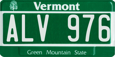 VT license plate ALV976