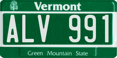 VT license plate ALV991