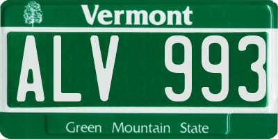 VT license plate ALV993