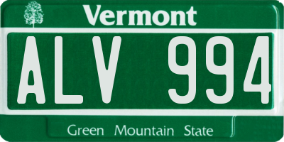 VT license plate ALV994