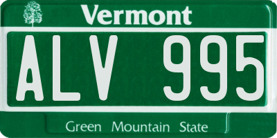 VT license plate ALV995