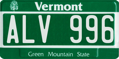 VT license plate ALV996