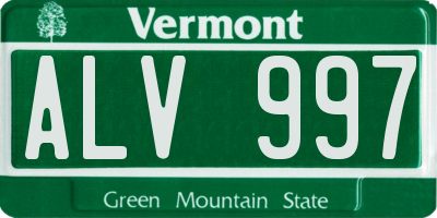 VT license plate ALV997