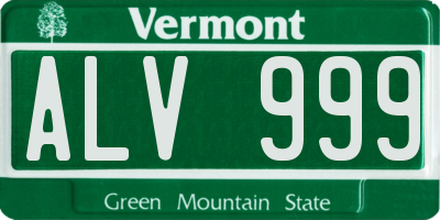 VT license plate ALV999