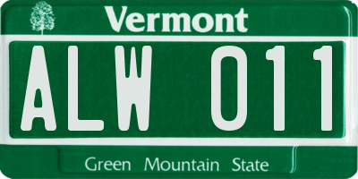 VT license plate ALW011