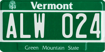 VT license plate ALW024