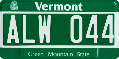 VT license plate ALW044