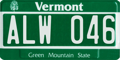 VT license plate ALW046