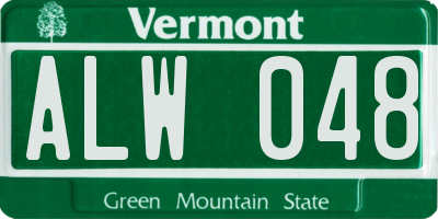 VT license plate ALW048