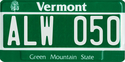 VT license plate ALW050