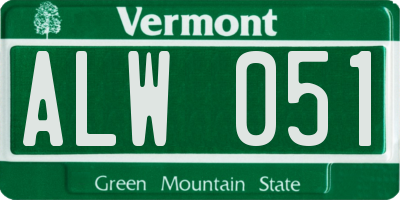 VT license plate ALW051