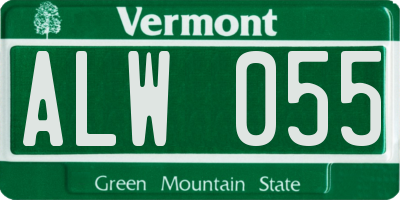 VT license plate ALW055