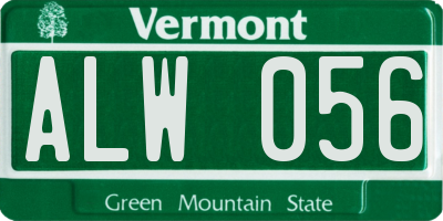 VT license plate ALW056
