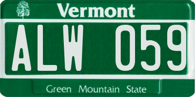 VT license plate ALW059